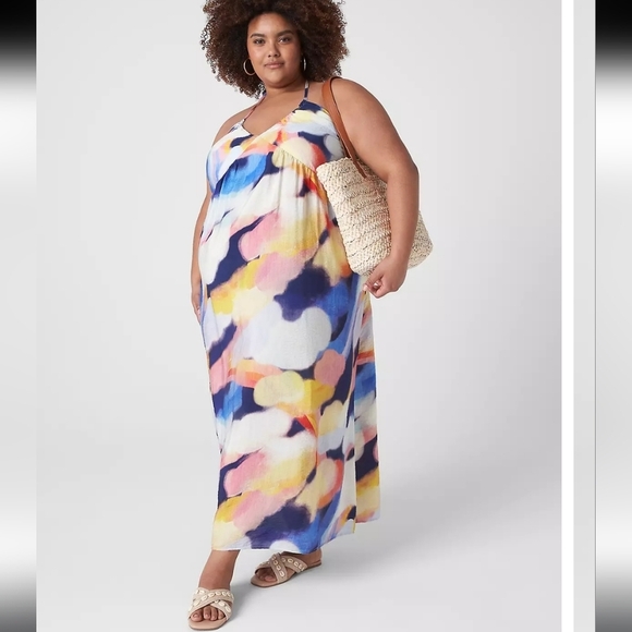 Lane Bryant Dresses & Skirts - Lane Bryant V-Neck Halter Maxi Dress 18/20